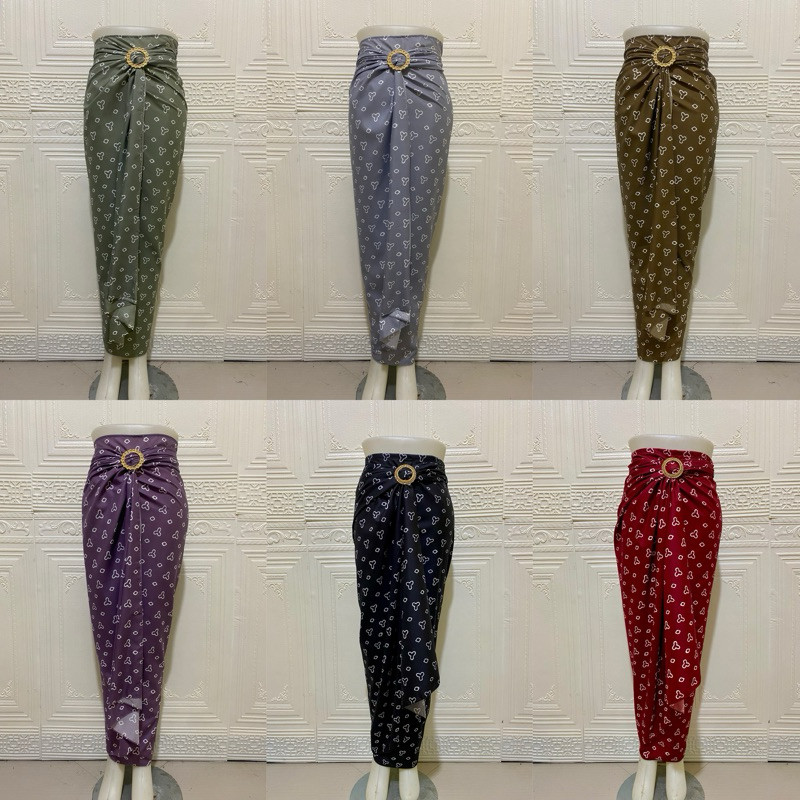 Tahan Lama Rok Lilit Motif Batik Elegan + Gesper Emas Sarung Lilit Wanita Kondangan Kebaya Modern