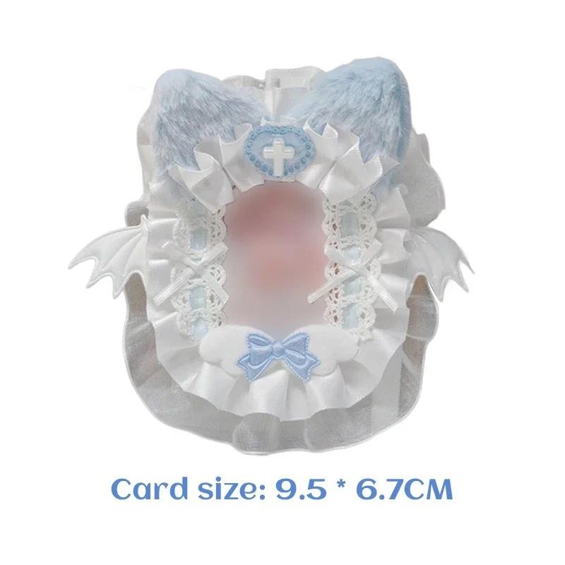 

Diy Plush Lace Poker Card Holder Kpop Photocard Case Ribbon Bow Lolita Sweet Toploader Anime Itabag Ornament Id Card Display New