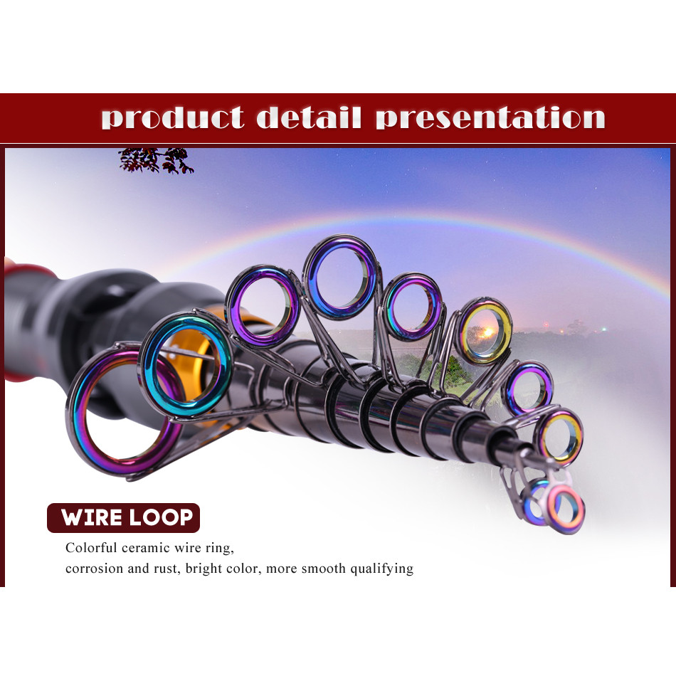 Sougayilang Super Hard 1.8-3.6M Telescopic Fishing Rod 99% Carbon Fiber Sea Fishing Rod Pole Rock Ca