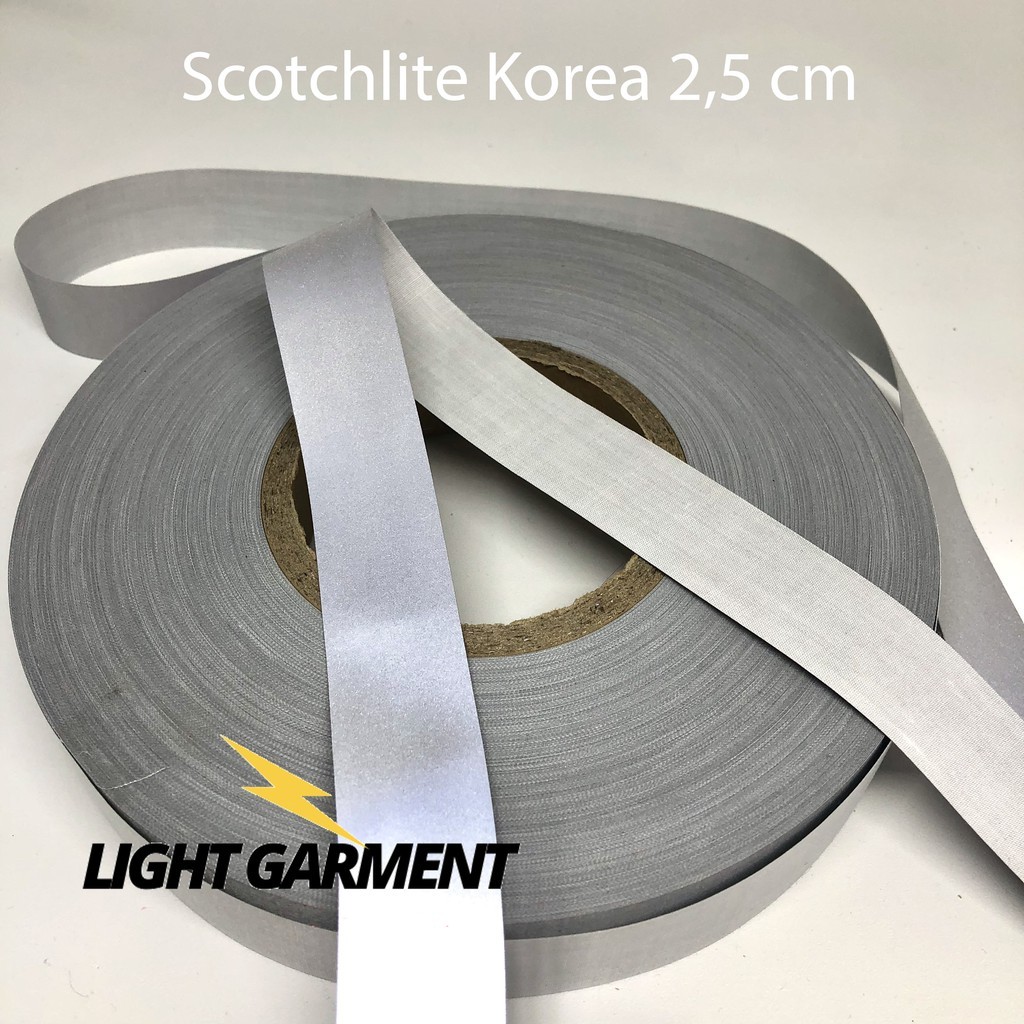Pita Scotlight Kain Korea 2,5 CM 100 Meter / Scotchlite Reflektor Reflektif Skotlet Scotlite Pita Sa