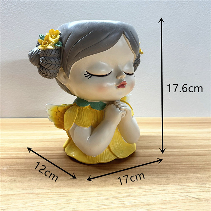 

Reliablesilicone Mold Flower Fairy Prayer Flower Pot Resin Gypsum Crystal Dropping Glue Tool DIY Handmade Crafts