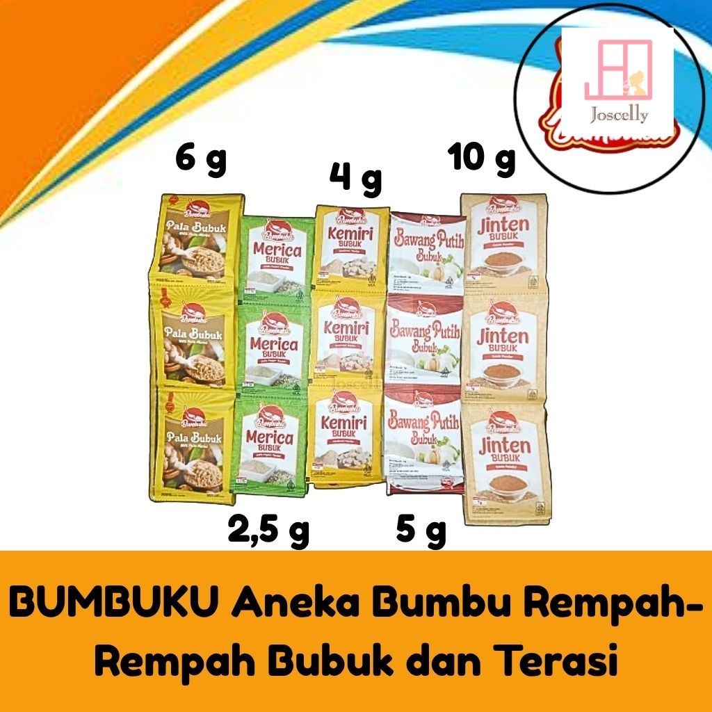 

JOSCELLY.ID BUMBUKU Aneka Bumbu Rempah-Rempah Bubuk dan Terasi
