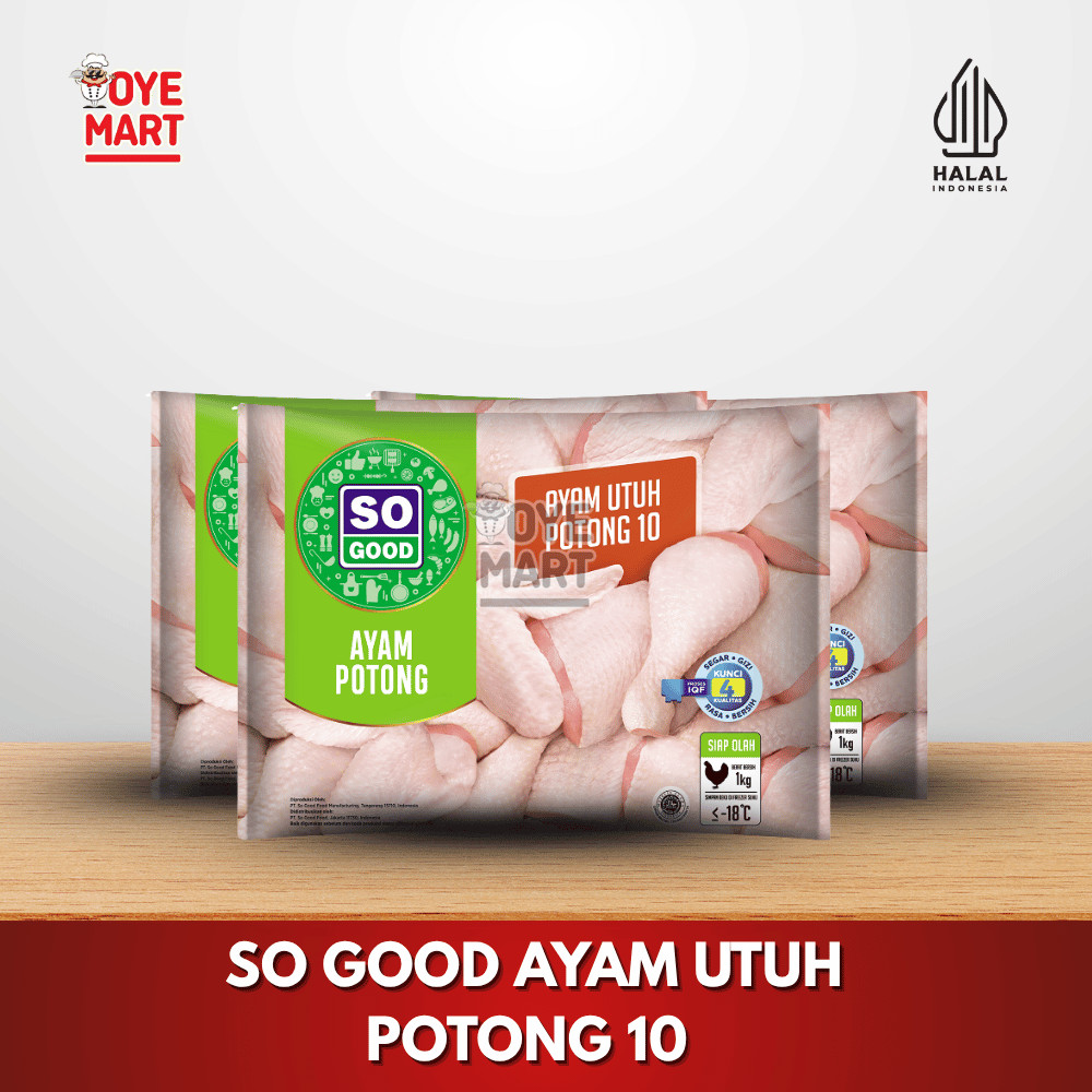 SO GOOD AYAM UTUH 1KG POTONG 10/DAGING AYAM POTONG BEKU