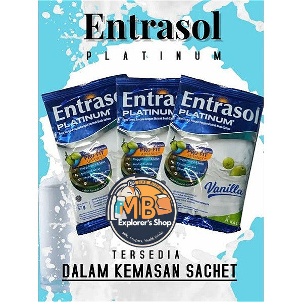 

Entrasol Platinum Susu Tulang Kemasan Sachet 57gram Untuk Tulang Lansia Susu Protein MB Explorer