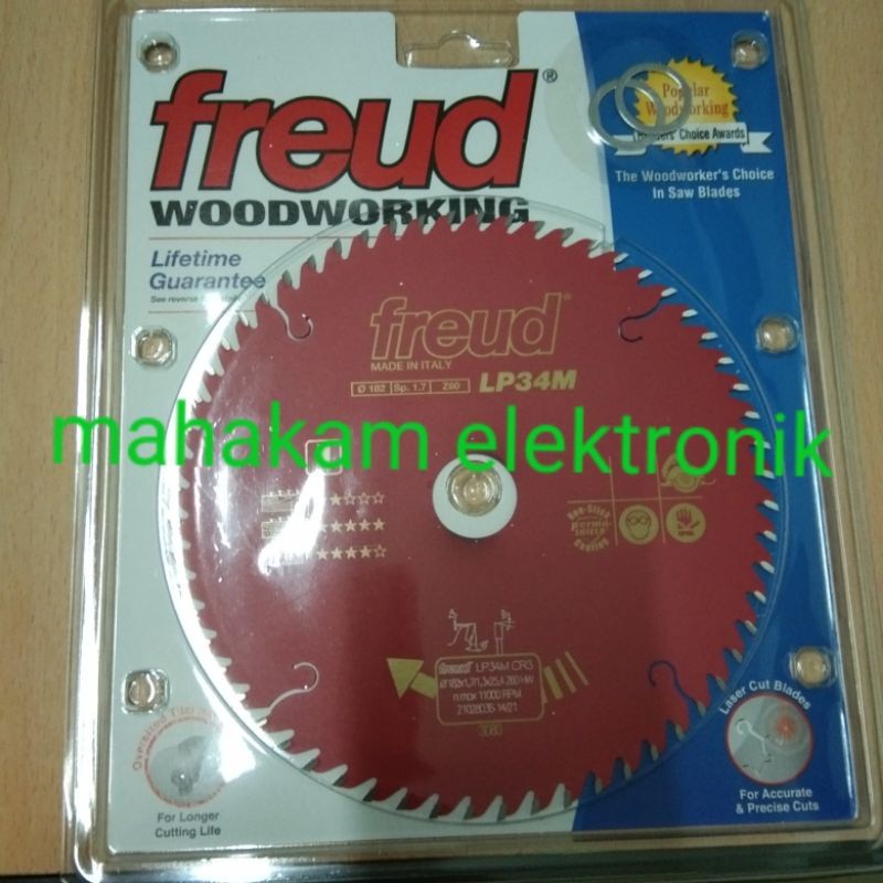 gergaji freud LP34M-CR3 7 INCH = 182 mm = 18 cm MATA 60 UKURAN 182x1.7x25.4Z=60 CIRCULAR SAW, CIRCLE