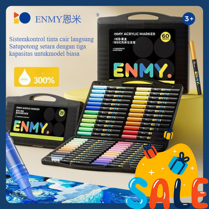 

ENMY 60 Warna Marker Cair Kemampuan Penutupan Super Kuat Menggambar Kerajinan DIY Dijamin Merek