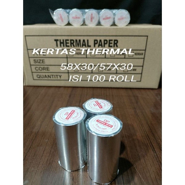 

KERTAS THERMAL EDC BLUETOOT 57X30 Cocok untuk semua jenis printer mini