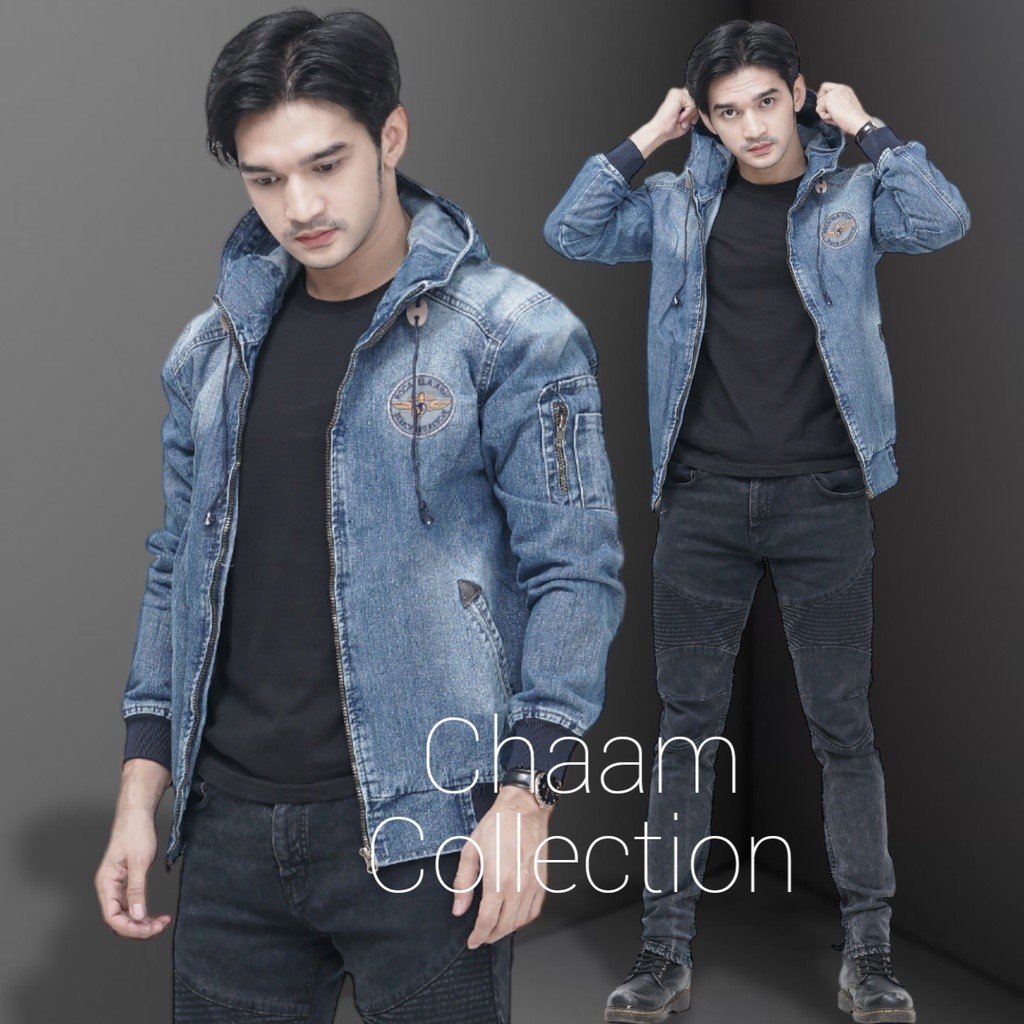 [COD]Jaket Jeans Denim Kupluk|Jaket Casual Pria|Jaket Denim Pria |Jaket Bomber Jeans Topi