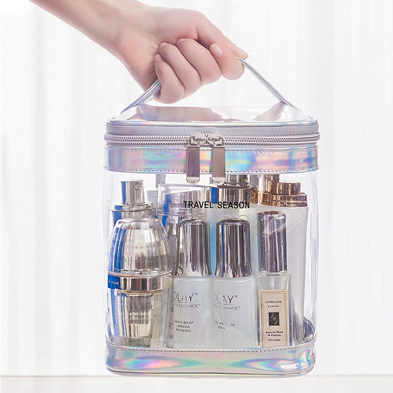 

Handheld Transparent Pvc Makeup Bag, Simple And Large Capacity Toiletry Bag, Business Travel Toiletry And Cosmetics Storage Bag