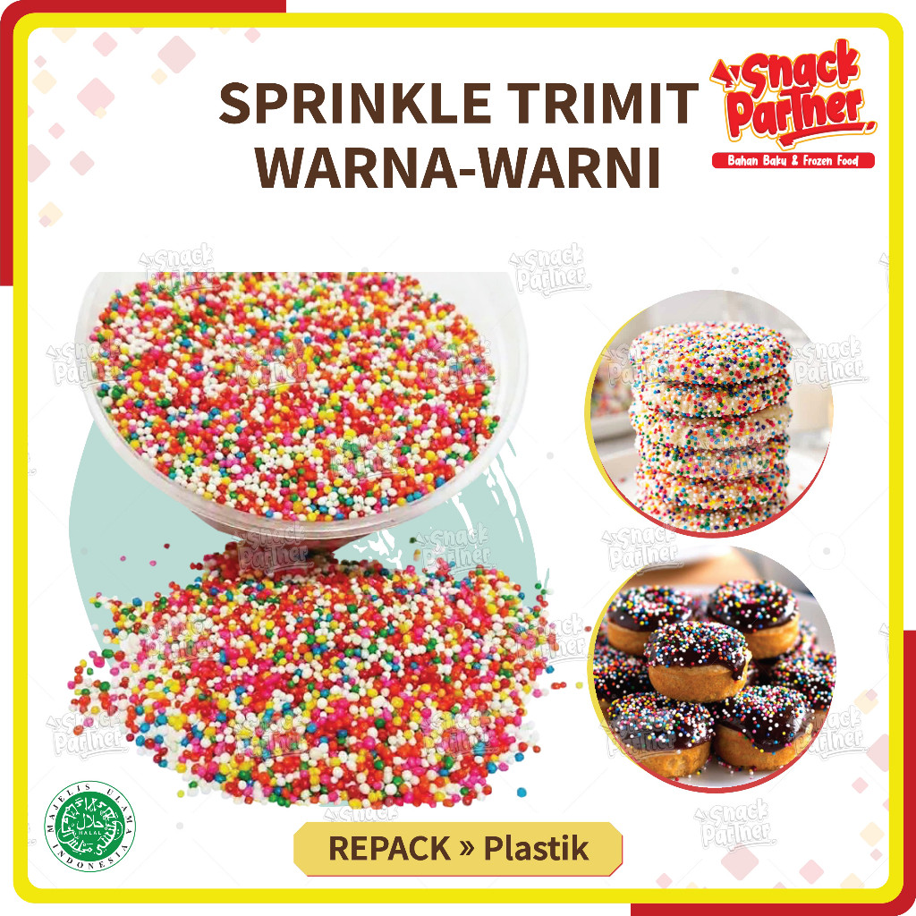 

SPRINKLE TRIMIT Gula Butir REPACK 500 GR - Springkel Gula Pasir Rainbow Warna-Warni / Topping Hiasan Cake Kue Donut Roti Minuman Ice Cream Es Krim Chocolate Coklat