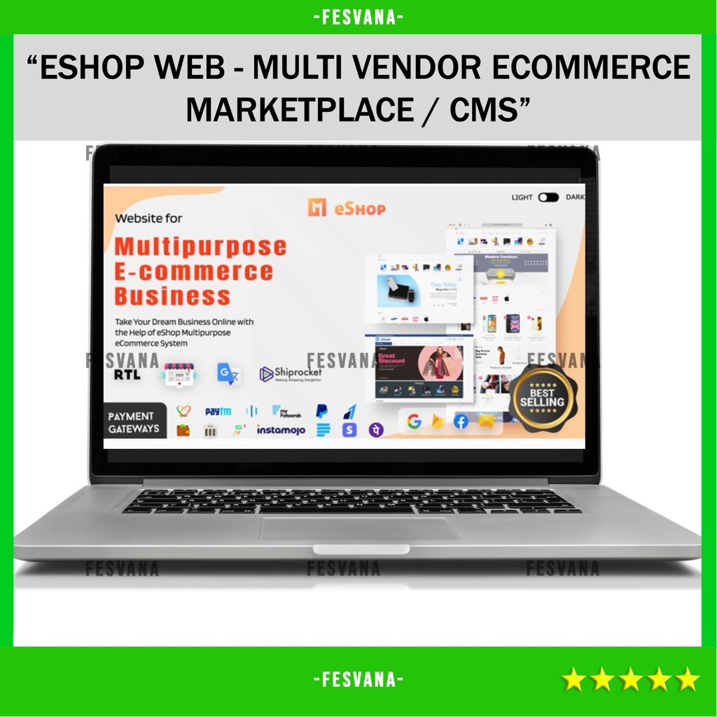 SOURCE CODE APLIKASI WEB ESHOP WEB - MULTI VENDOR ECOMMERCE MARKETPLACE / CMS D306 FESVANA