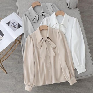 [NEW] Kemeja Polos Satin Wanita JISOO TOP Lengan Panjang BigSize Ukuran S M L XL XXL XXXL XXXXL 4XL 