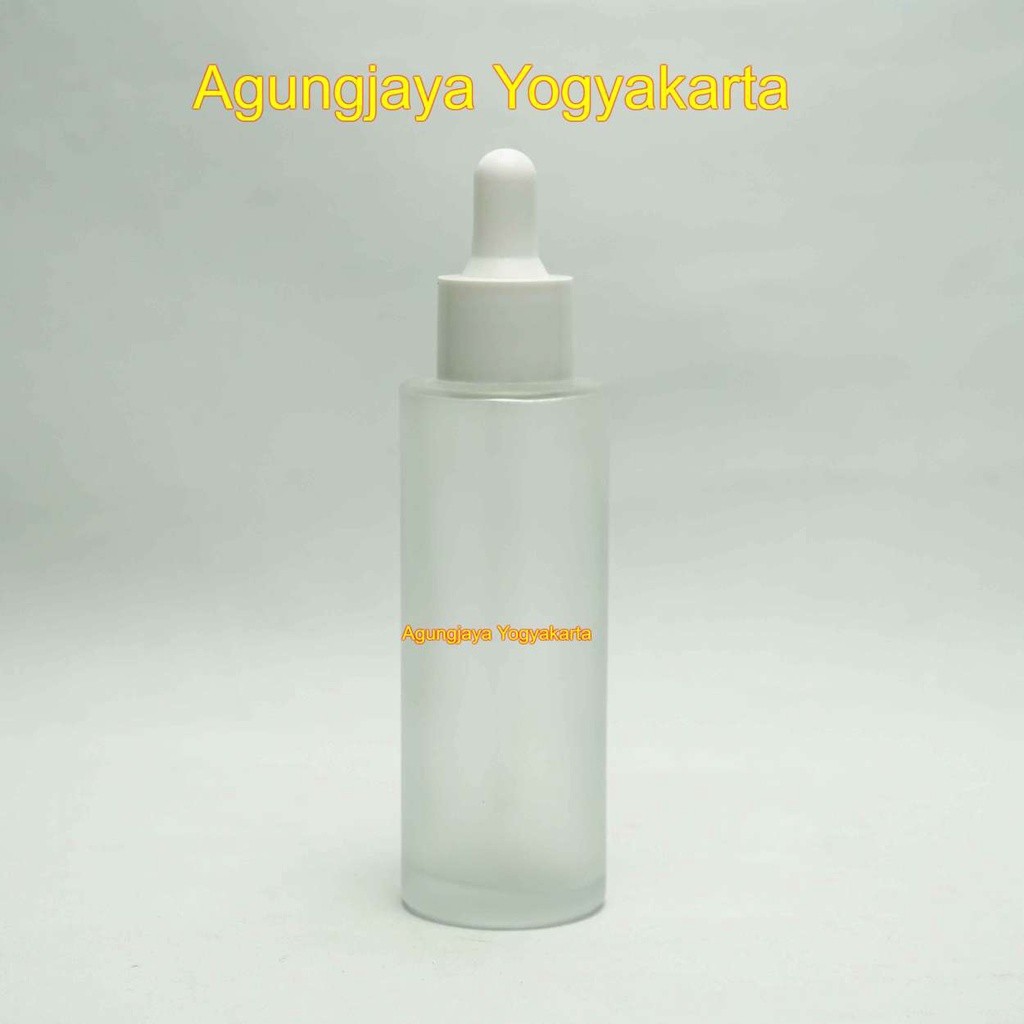Serum 60 ml Kaca RF Clear Frosted Pipet / Botol Kaca Kosmetik Cilinder 60 ml Clear Frosted Pipet Kar