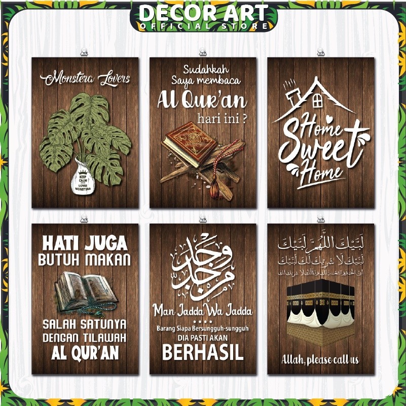 DecorArt 15x20 Cm - Hiasan Dinding Poster Kayu Siap Pasang Tema Motivasi Islami (Kd: KYN)