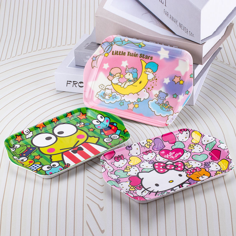 Nampan Piring Kecil Anak Melamin Karakter Spiderman Kuromi Cinnamoroll Sinchan