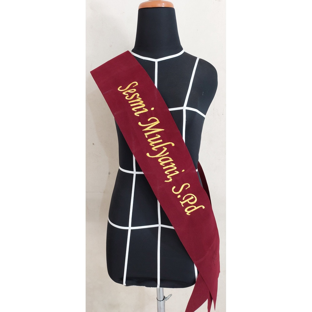 Selempang Wisuda Polos Bordir Bludru Selempang Wisuda Klaten