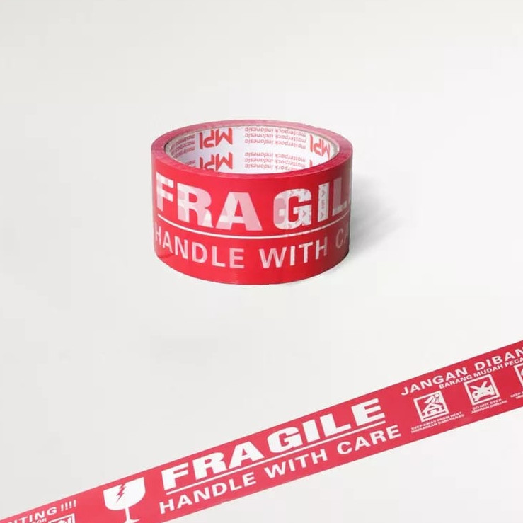 

lakban fragile 48 x 100 yardwarna merah jangan dibanting