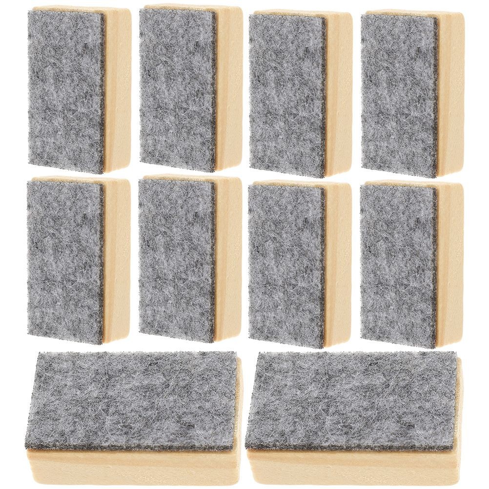 

10 Pcs Blackboard Chalk Eraser Mini Whiteboard Cleaner Dustless Chalkboard Wiper Office Supplies Presentation Accessories Wooden