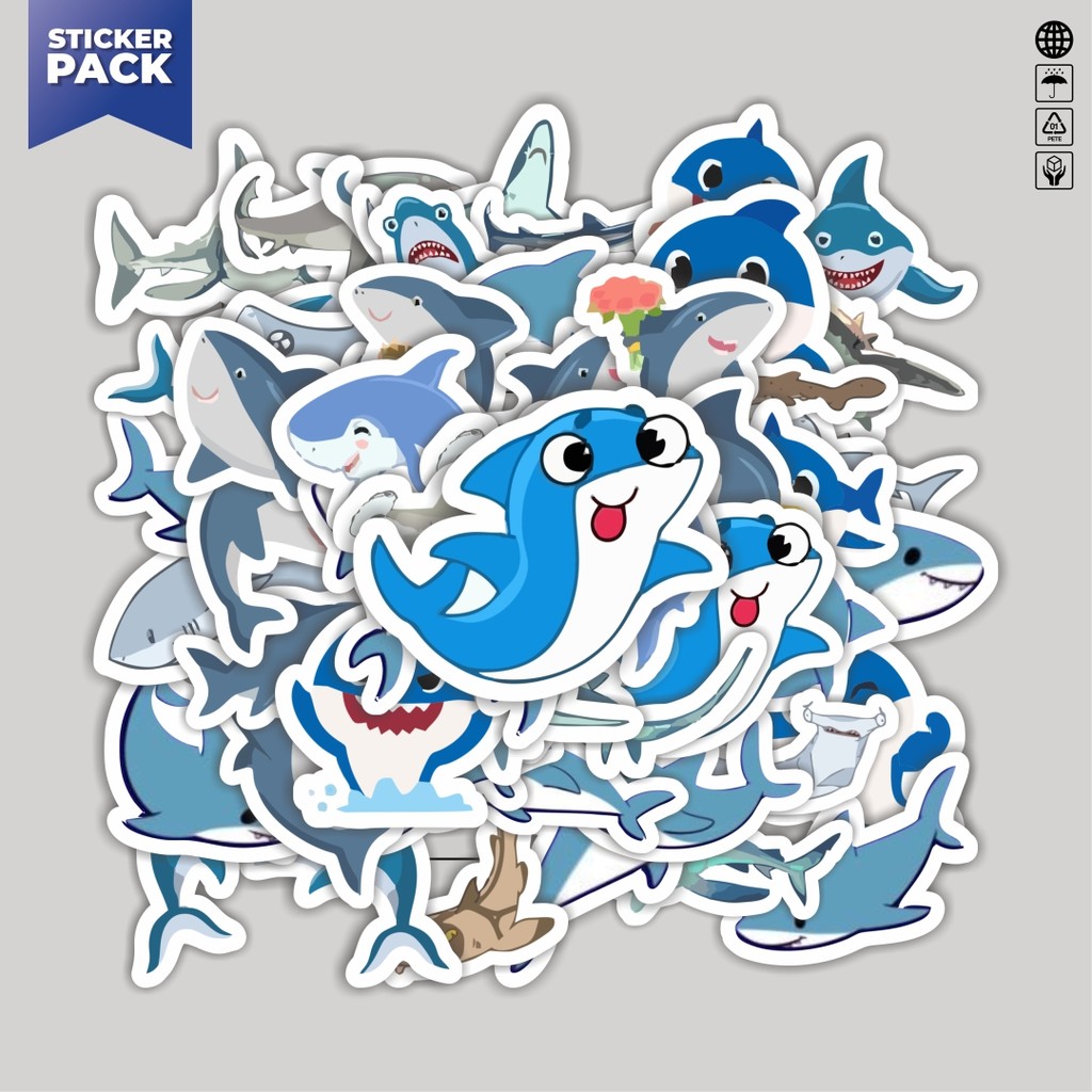 

[100PCS]Stiker Pack Stiker Kartun Baby Shark [Bayi Lumba Lumba ]Aesthetic Vinyl Anti Air Dekorasi Sticker Laptop Buku Journal Koper Helm Casing HP Gitar Helm Skateboard