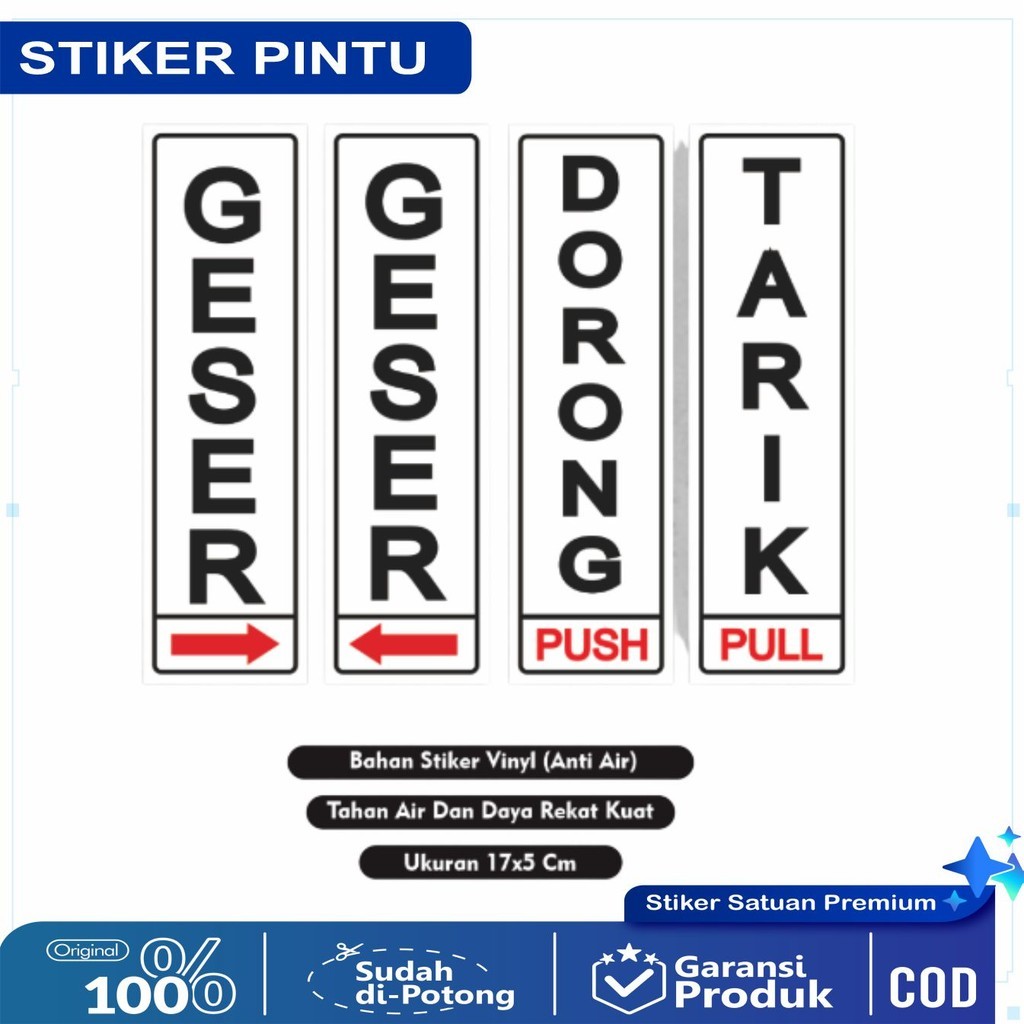 

Sign Label Sticker Pintu Tarik Dorong / Stiker Pintu Push Pull / Sticker Pintu / stiker dorong / stiker tarik / stiker push / stiker pull