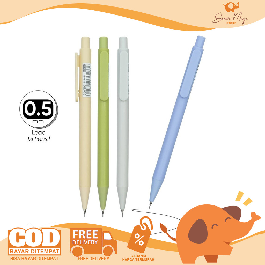 

JOYKO Mechanical Pencil MP-64 Lead 0.5mm Morandi Color - Pensil Mekanik SATUAN Murah