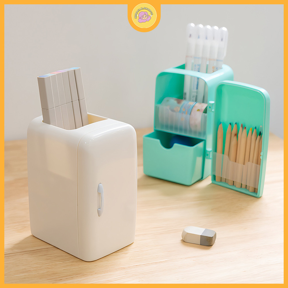 

MS Organizer stationery desktop storage bentuk kulkas tempat pensil