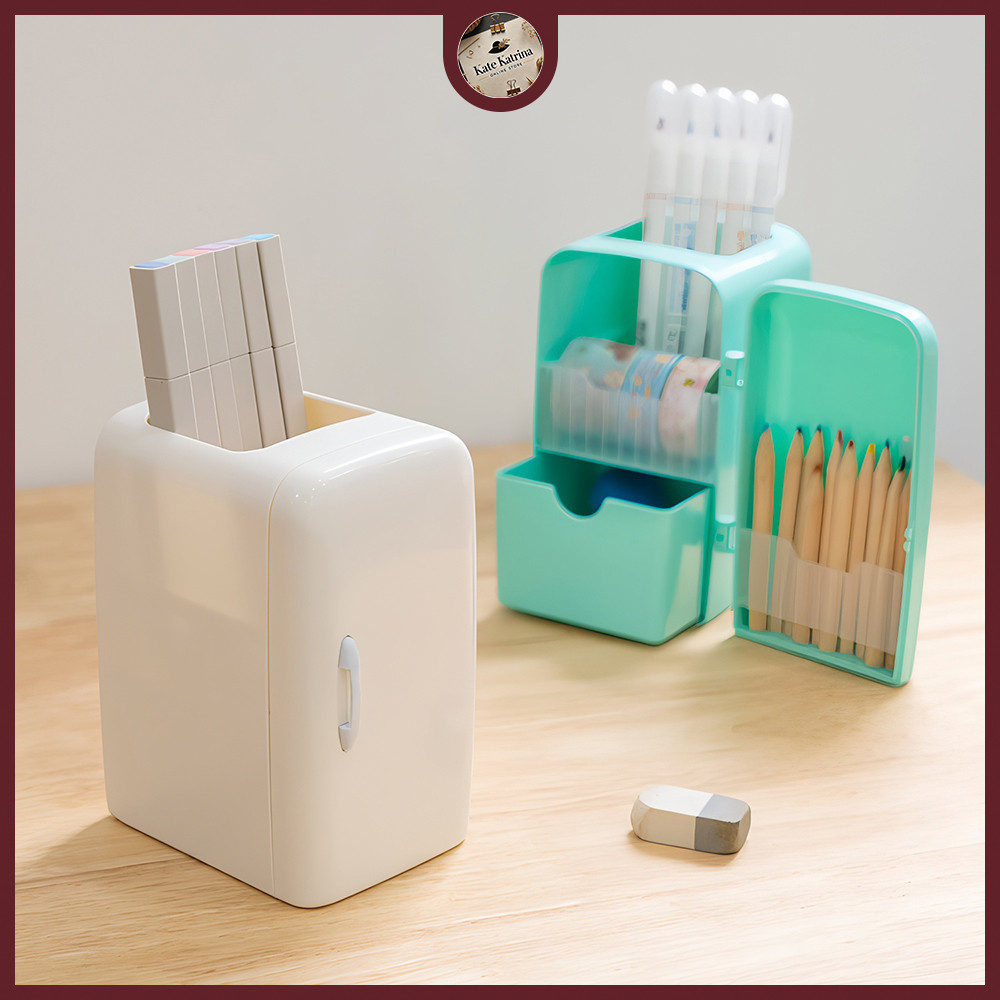 

KK Organizer Stationery Desktop Storage Bentuk Kulkas Tempat Pensil