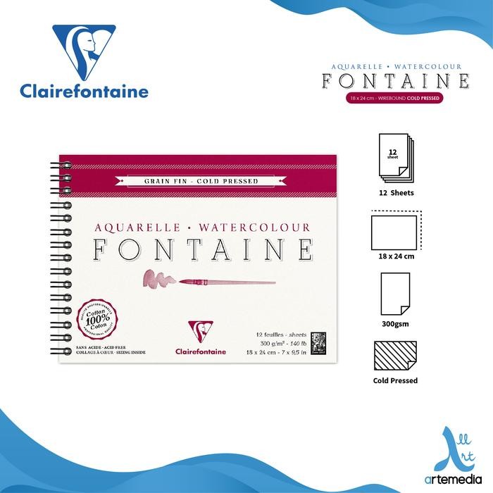 

【M-MT】FLASH SALE!!! Kertas Cat Air Clairefontaine Fontaine 18x24cm Watercolor Paper - COLD PRESS WIRE