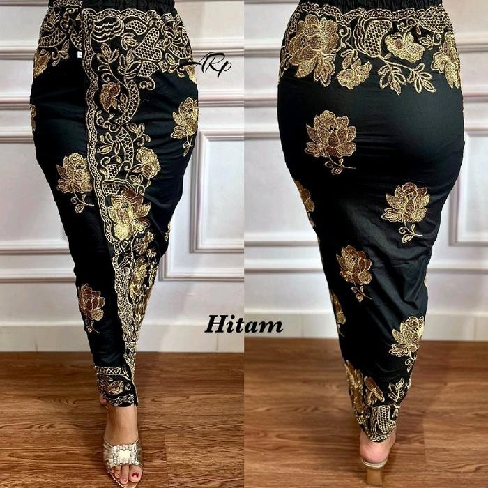 Kamen jadi bordir motif mawar bawahan kamen bali rok Bali setelan kebaya bali kamben jadi Kondangan 