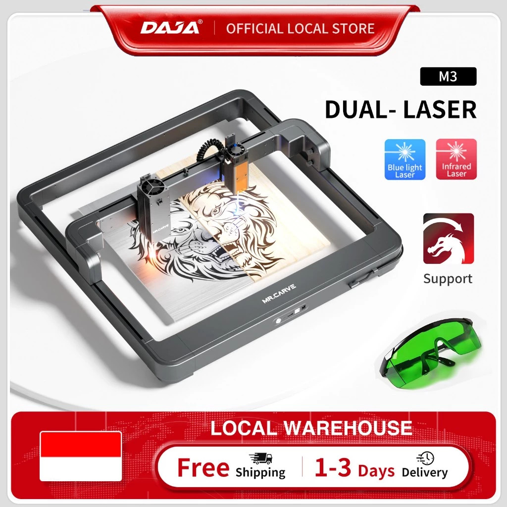 Mesin ukiran laser DAJA M3/laser DIY/ukiran dan pencetakan logam/mesin pemotong veneer baja tahan ka