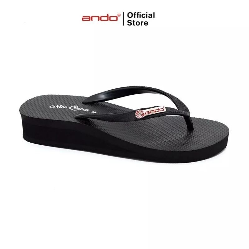 ANDO Nice Queen Putih Limited Sandal Wanita Wedges Sendal Jepit Wedges Perempuan Ando Original