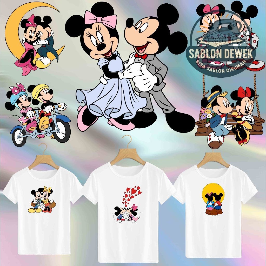 

SABLON STICKER DTF UKURAN 14CM MICKEY DAN MINNIE