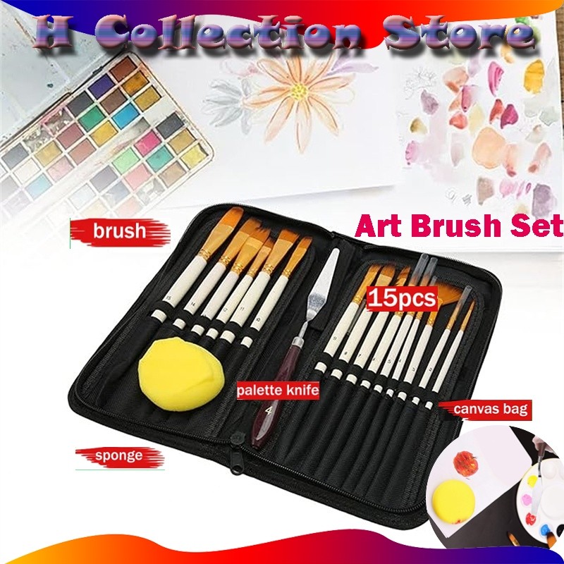 

18PCS/SET Alat Lukis Kuas Cat Air Minyak/Kuas Alat Lukis Set/Mix Kuas Lukis Set Lengkap/Art Brush Set