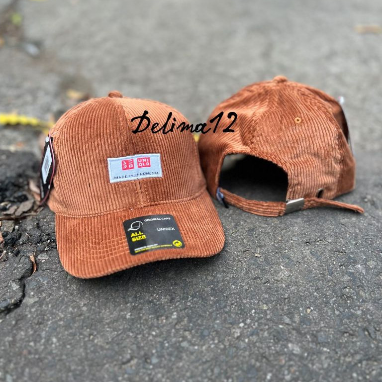 Topi Pria Corduroy baseball pria/wanita Uniqlo premium