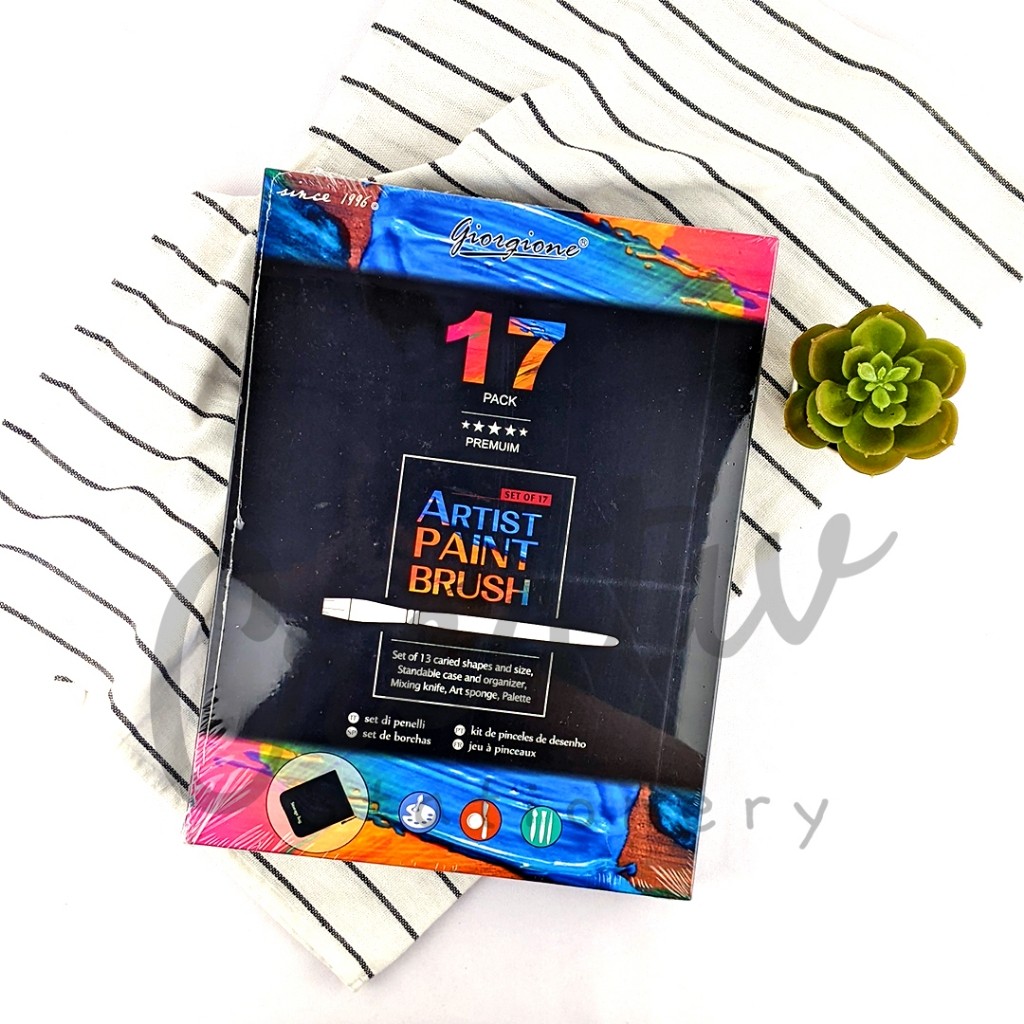 

GIORGIONE Artist Paint Brush Kuas Lukis Set 17 Pc With Art Bag G-V17