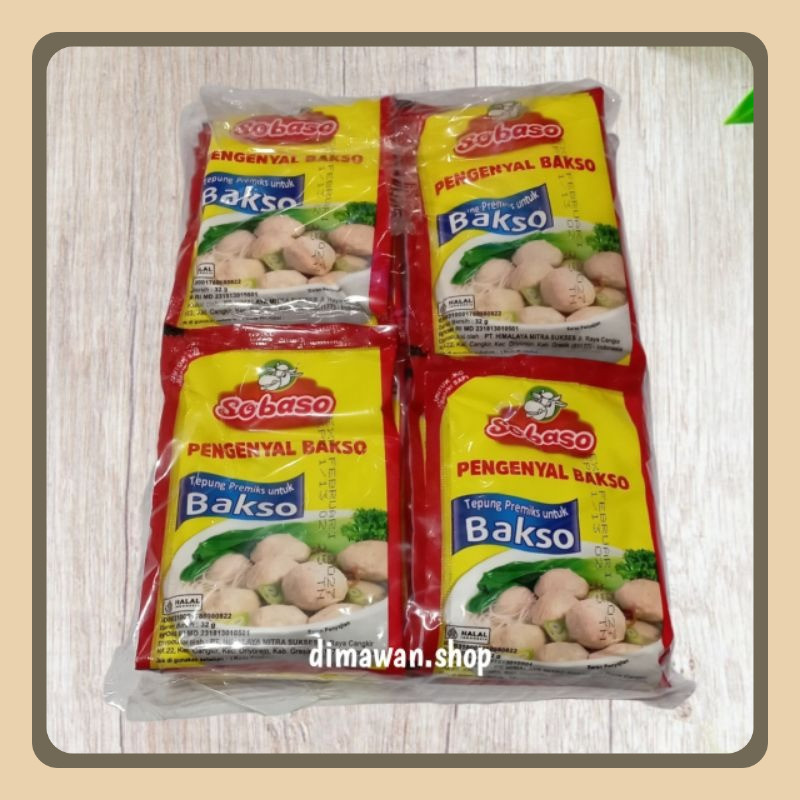 

SOBASO tepung pengenyal bakso 32 gram 1 pack ( 20pcs )