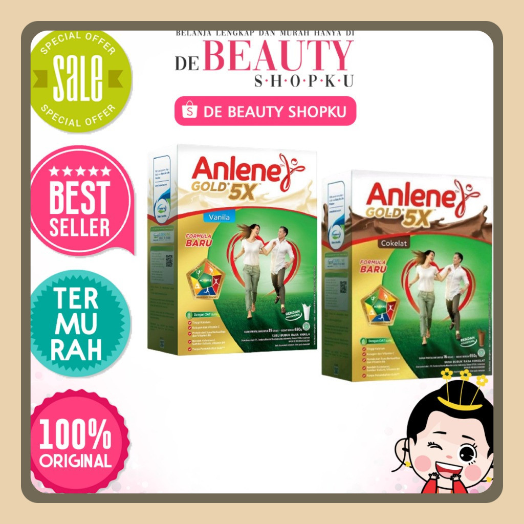 

PROMO MURAH BANGET!! Anlene Gold 5X 600gr Original/Vanilla/Coklat