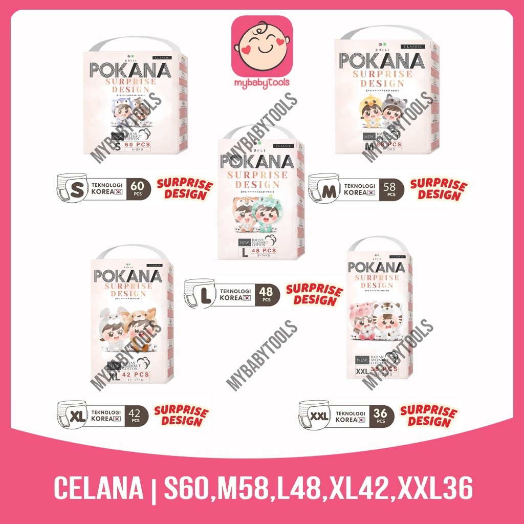 

Pokana Pants MEGA PACK Popok Celana Nb-S26 S60 M58 L48 Xl42 Xxl36 / Nb-S 26 S 60 M 58 L 48 Xl 42 Xxl 36 Surprise
