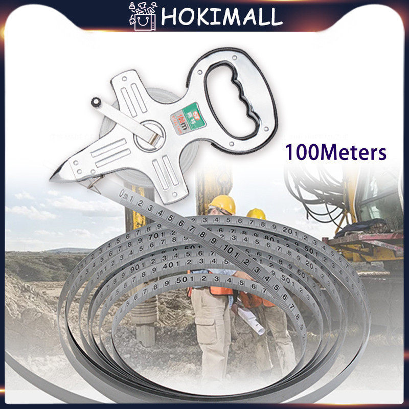 100Meter Meteran Tancap/ Meteran Tanah /Meteran Stainless Steel /Meteran Fiber /Meteran Gulungan