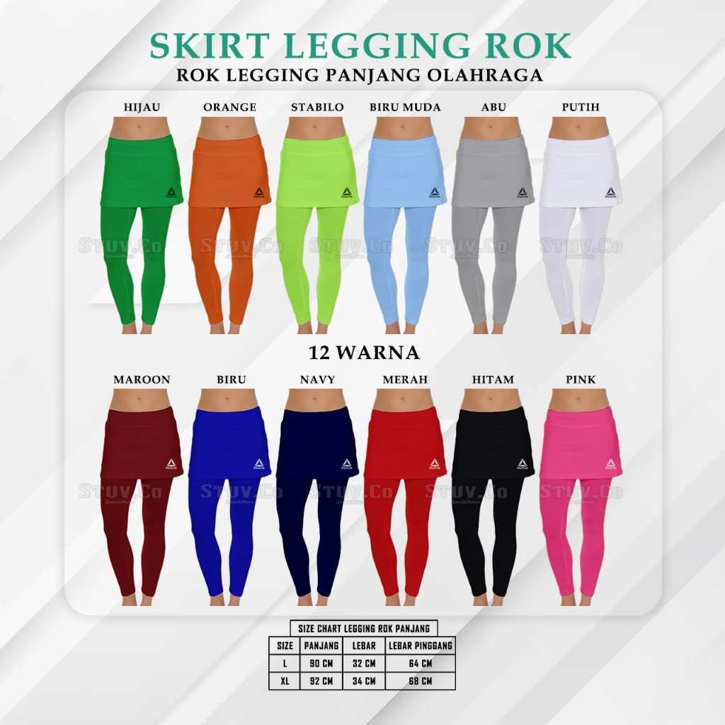 SKIRT LEGGING ROK SPORT JOGGING RUNNING TENIS Rok Legging Olahraga Legging Rok Panjang Wanita M/L-XL