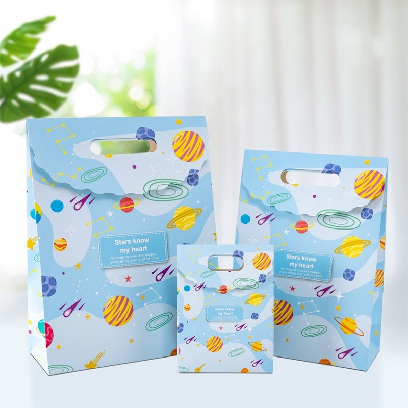 

[ FIRN ] - ORIGINAL !!! Paperbag Tutup Pegangan Stars Know My Heart Tas Kado Lucu Rf7