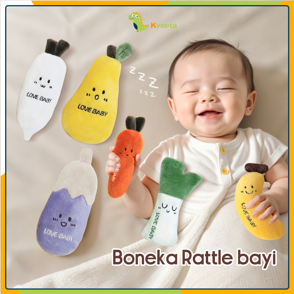 Kyopta Boneka Tangan Bayi Mainan Genggam Penenang Bayi Sleep Doll