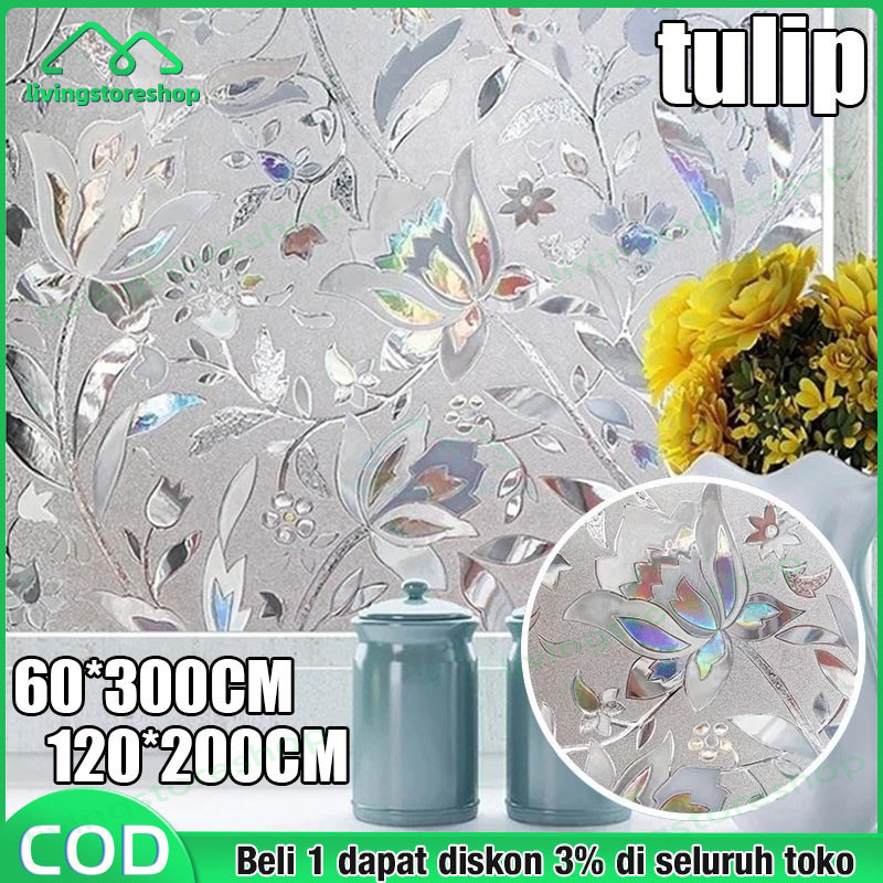 

Kaca Film Privasi Tulip Buram 2-3M, Perekat Perekat Diri untuk Pemblokiran UV, Label Kaca yang Dikontrol Panas