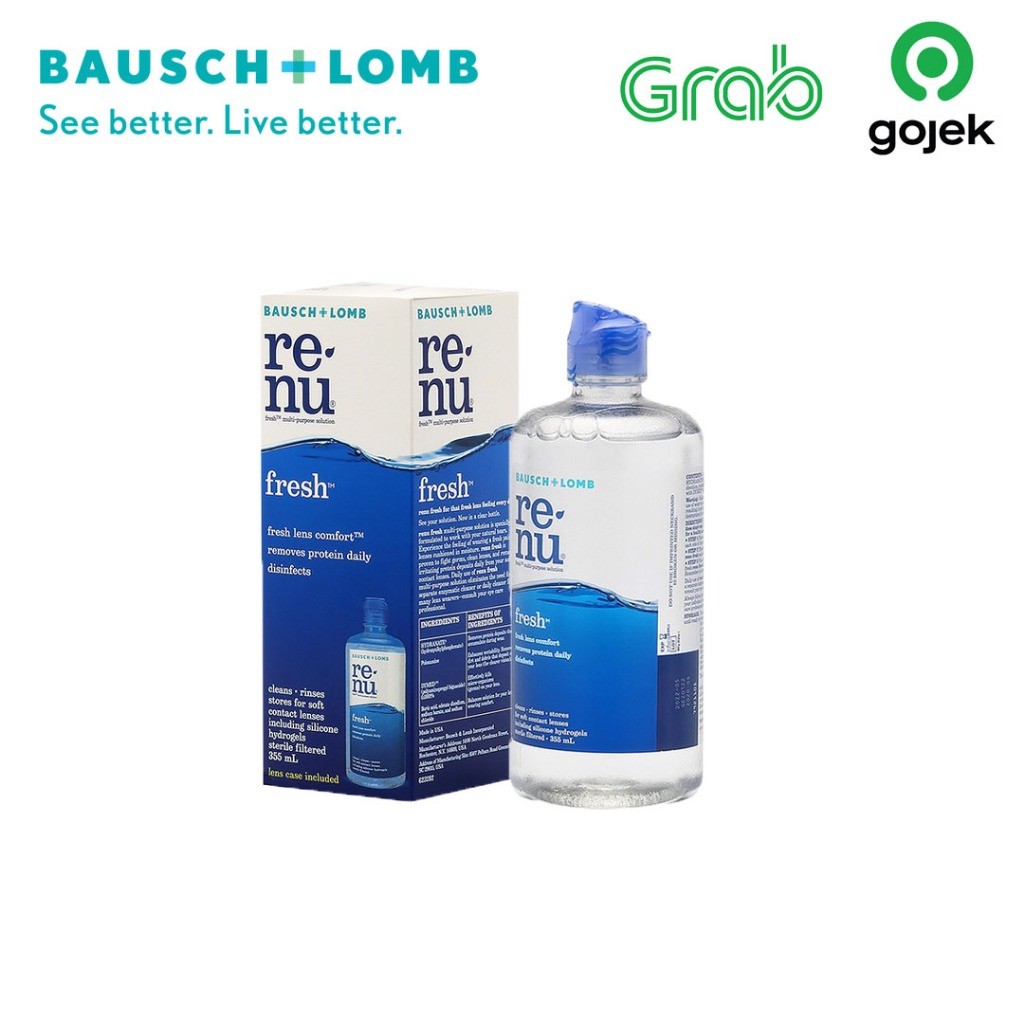 Lensza Cairan Soflen Renu Fresh 355ml / Renu 355ml by Bausch and Lomb Air Pembersih Softlens