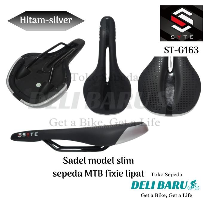 NAN SYTE Sadel G163 saddle slim model bolong tengah jok sepeda fixie BMX MTB lipat federal minion - 
