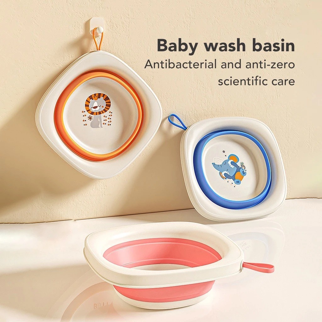 Sakumini Foldable Baby Wash Basin Wastafel Portable Baskom Lipat