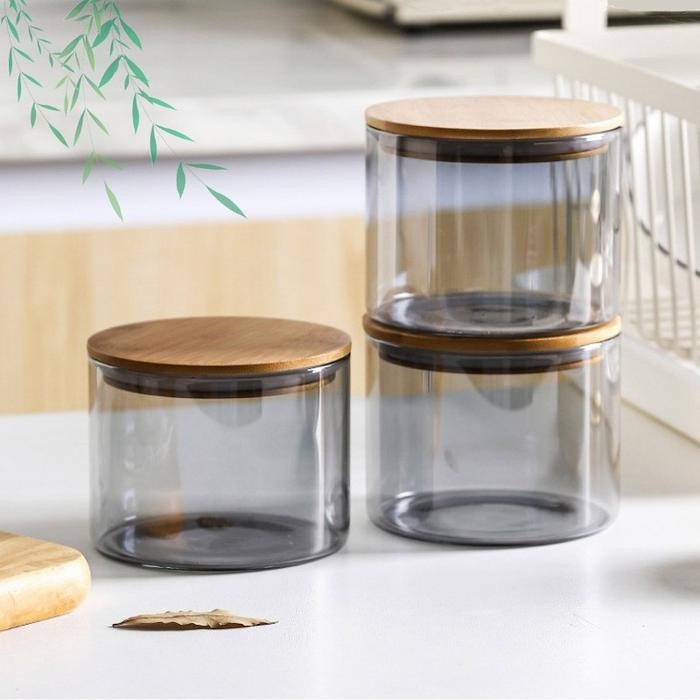Toples Kaca Penyimpanan Makanan Sealed Salad Bowl Noodle Bowl Storage Glass Jar 650ml