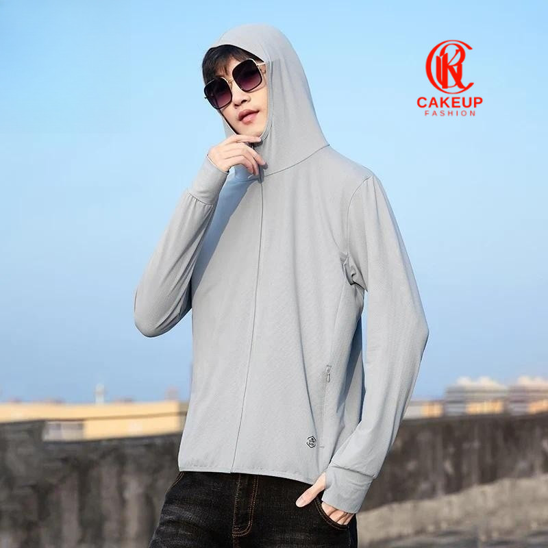 Haloon Jaket Anti UV Pakaian Olahraga Pria/Cowok Bahan Nyaman Distro