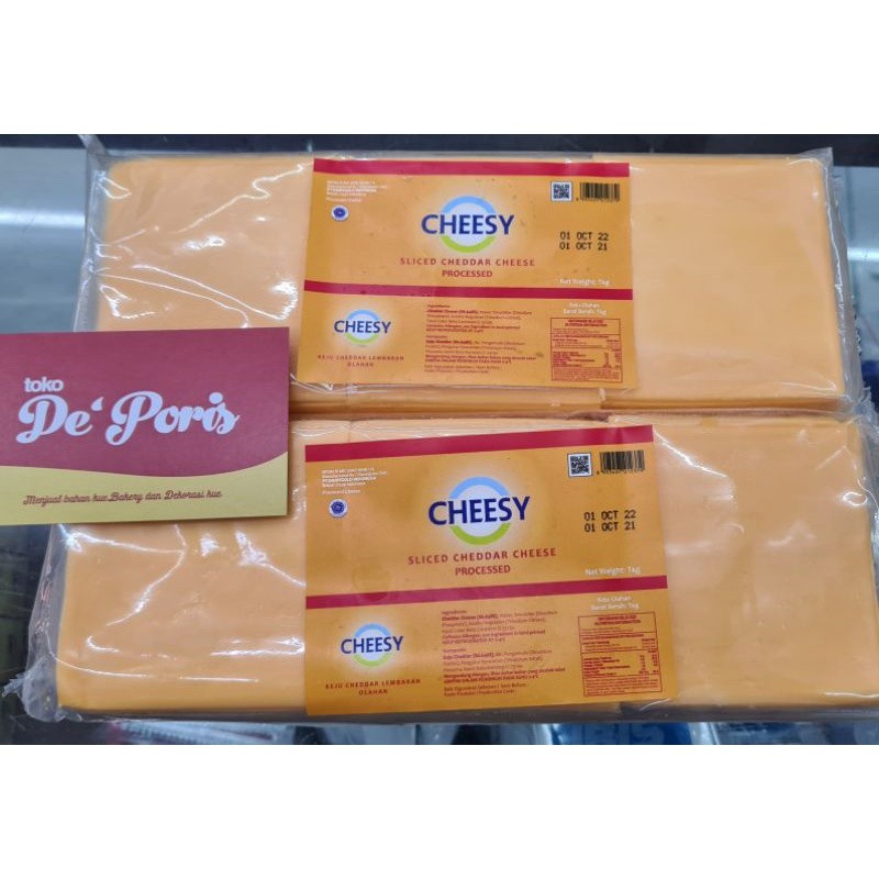 

Keju Slice Cheesy Red Cheddar 84pcs Isi 1kg