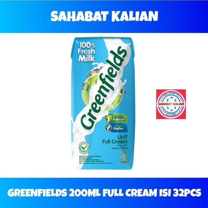 

Greenfields 200ml Full Cream 1 Karton Isi 32pcs